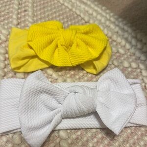 Yellow and White Kids Headband Set